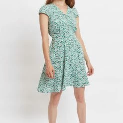 Louche Louche Cathleen Mint Blossom Print Mini Tea Dress-multi