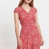 Louche Louche Cathleen Flower Sketch Print Mini Tea Dress-red