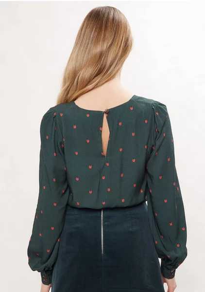 Louche Pippa Ladybird Square Neck Blouse 2 Louche Pippa Ladybird Square Neck Blouse