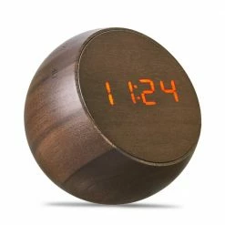 Gingko Tumbler Digital Alarm Click Clock In Walnut