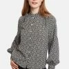 Louche Louche Clancy Candy Bud Print Long Sleeve Blouse-black