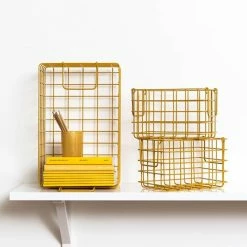 Mustard Made Set Of 3 Baskets In Mustard