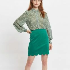 Louche Alicja Baby Cord Scalloped Hem Mini Skirt In Green 7 Louche Alicja Baby Cord Scalloped Hem Mini Skirt In Green