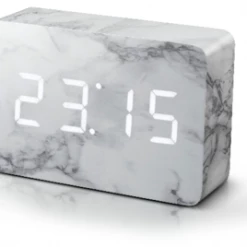 Gingko Marble Brick Click Clock With White LED