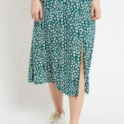 Louche Louche Kiyo Flower Sketch Print Midi Skirt Green