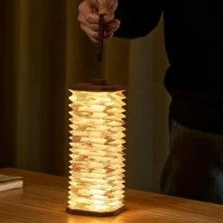 Gingko Velvet Accordion Lamp Brown Zebra