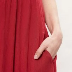 Louche Indiana Embroidery Midi Sundress Dress Red