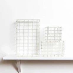 Mustard Made Set Of 3 Baskets In White