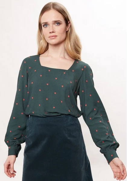 Louche Pippa Ladybird Square Neck Blouse 1 Louche Pippa Ladybird Square Neck Blouse