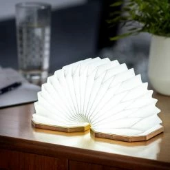 Gingko Smart Accordion Lamp Walnut