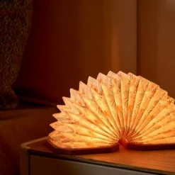 Gingko Velvet Accordion Lamp Pink Floral