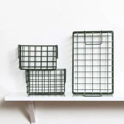 Mustard Made Set Of 3 Baskets In Olive