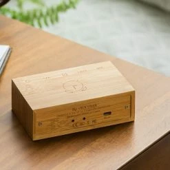 Gingko Flip Click Clock Bamboo