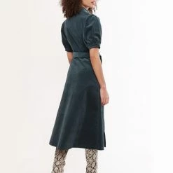 Louche Mollie Babycord Green Dress