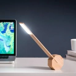 Gingko Octagon One Desk Light Maple