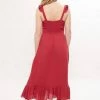 Louche Indiana Embroidery Midi Sundress Red