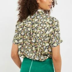Louche Barclay Petal Parade Print Short Sleeve Blouse-multi