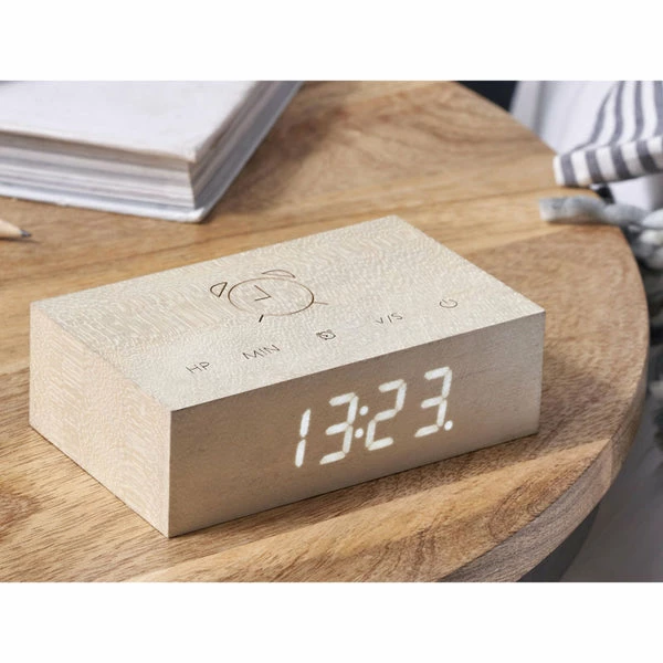 Gingko Flip Click Clock - White Maple 1 Gingko Flip Click Clock - White Maple