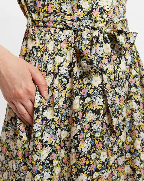 Louche Melia Petal Parade Print Short Sleeve Midi Tea Dress 3 Louche Melia Petal Parade Print Short Sleeve Midi Tea Dress