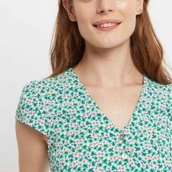 Louche Cathleen Mint Blossom Print Mini Tea Dress