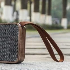 Gingko Mi Square Bluetooth Speaker In Walnut