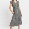 Louche Louche Cathy Candy Bud Print Midi Tea Dress-black