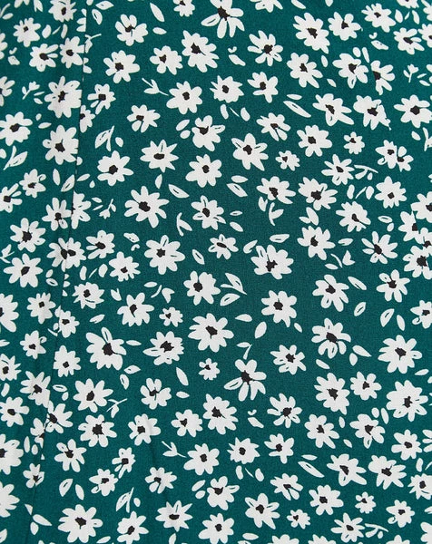 Louche Cathleen Flower Sketch Print Mini Tea Dress In Green 4 Louche Cathleen Flower Sketch Print Mini Tea Dress In Green