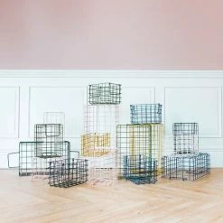 Mustard Made Set Of Metal Baskets Various Colours