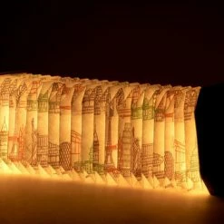 Gingko Velvet Accordion Lamp Grey Landmark