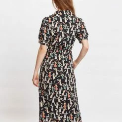 Louche Sakani Flower Girl Print V Neck Midi Dress