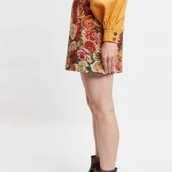 Louche Aubin Jaquard Mini Skirt Roses