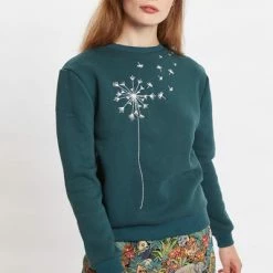 Louche Louche Jan Dandelion Embroidered Sweatshirt Green