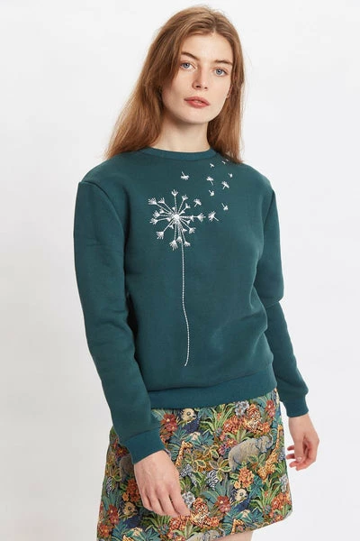 Louche Louche Jan Dandelion Embroidered Sweatshirt Green 1 Louche Louche Jan Dandelion Embroidered Sweatshirt Green