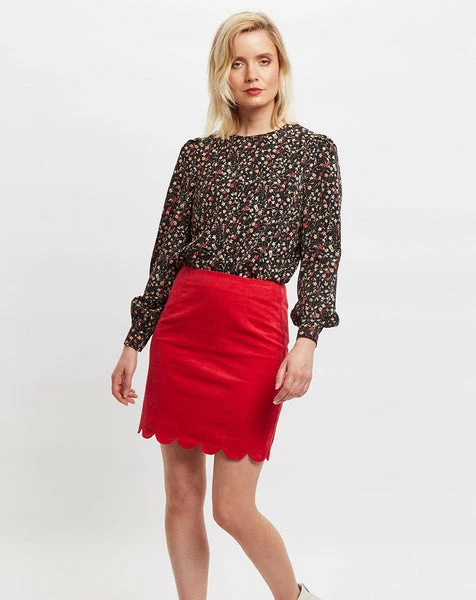 Louche Alicja Baby Cord Scalloped Hem Mini Skirt 3 Louche Alicja Baby Cord Scalloped Hem Mini Skirt