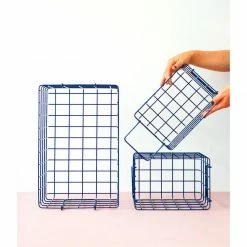 Mustard Made Baskets In Navy