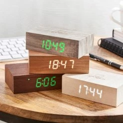 Gingko Flip Click Clock Cherry
