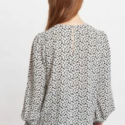 Louche Lima Flower Spot Print Long Sleeve Blouse