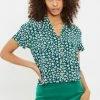 Louche Louche Marika Flower Sketch Print Short Sleeve Shirt Green