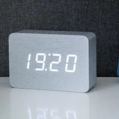 Gingko Aluminium Brick Click Clock With White LED 5 Gingko Aluminium Brick Click Clock With White LED