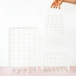 Mustard Made Set Of 3 Baskets In White