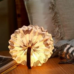 Gingko Velvet Accordion Lamp Brown Zebra