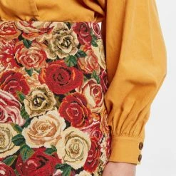 Louche Aubin Jaquard Mini Skirt Roses