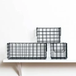 Mustard Made Set Of 3 Baskets In Slate