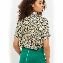 Louche Barclay Petal Parade Print Short Sleeve Blouse-Multi