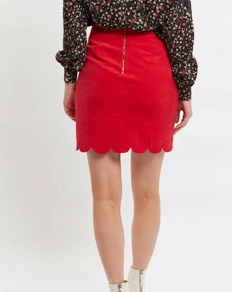 Louche Alicja Baby Cord Scalloped Hem Mini Skirt 1 Louche Alicja Baby Cord Scalloped Hem Mini Skirt