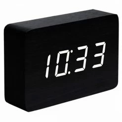 Gingko Sales Shop 6 Gingko White LED Brick Black Click Clock