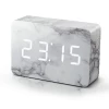 Gingko Marble Brick Click Clock With White LED