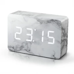 Gingko Marble Brick Click Clock With White LED