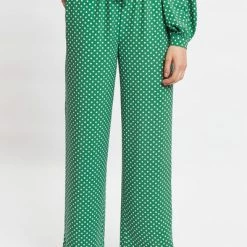 Louche Louche Emmanuella Polka Dot Print Pull On Trouser -green