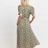 Louche Melia Petal Parade Print Short Sleeve Midi Tea Dress